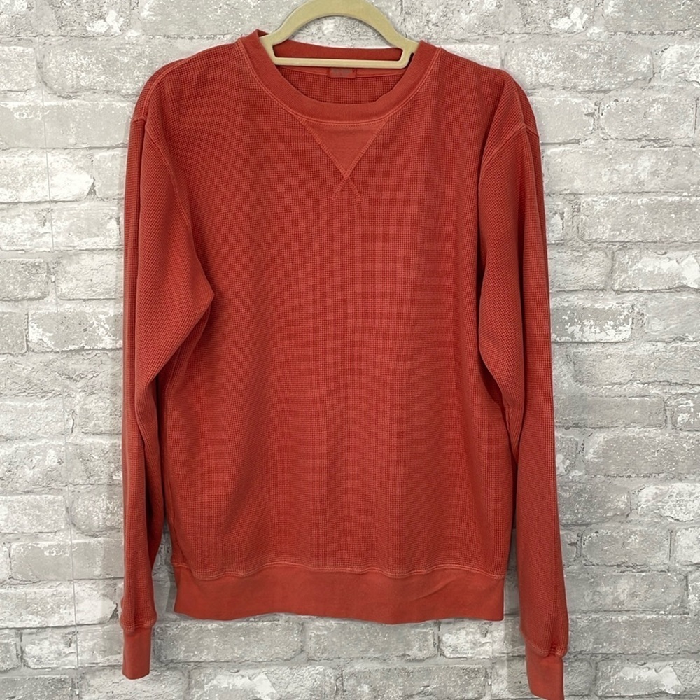Brandy Melville John Gault Orange Thermal Long Sleeve Pullover